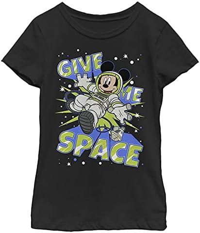 Disney Characters Spacey Mickey Girl's Solid Crew Tee, XS