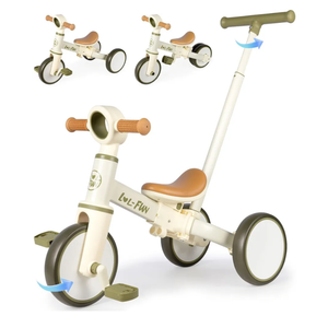 LOL-FUN Tricycle for Toddlers 1-3 Baby Balance Bike 1 2 Year Old Boys Girls Ride on Toy with Parent Steering Push Handle & Removable Pedal