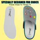 Knixmax 2 Pairs Insoles for Crocs Clog, Comfort Thin Replacement Innersoles for Men Women, Wide Fit Shoe Inserts for Birkenstock Mules Sneakers Flats Water Sandals Garden Nurse Clogs (3 Pairs: Grey)