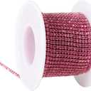 KAOYOO 10 Yards 2.5mm/0.1" Crystal Rhinestone Close Chain Trim Sew on Trim for Sewing Crafts,DIY Decoration,Jewelry,Wedding (Rose)
