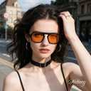 Square Aviator Sunglasses Womens - Trendy Sun Glasses for Women Men UV Protection Lightweight Comfortable Shades