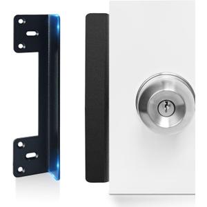 Door Latch Guard Plate 7 with 1 Offset Cover, Outswing Door Security Protector Shield, Heavy Duty Version, Door Knob/Deadbolt Latch Protector Plate (1 Pack)