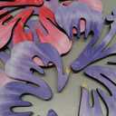 VGICH Hawaiian Wood Hibiscus Wall Art 3 Pcs, Rustic Tropical Flower Wall Decor, Vintage Tropical Plant Plaque for Home Bathroom Office