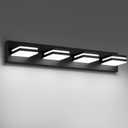 Modern LED Bathroom Lights Fixtures 4-Light,Metal Black Acrylic Wall Lighting,Vanity Lights for Bathroom Over Mirror 6000k 27in, 27.17 in