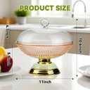 Fruit Bowl with Lid & Basket - Fruit Fly Proof Kitchen Counter Storage for Fruits & Veggies, Plastic Decorative fruit Baske, Fly Proof Fruit Basket with Handle (Golden/1PCS), One Size