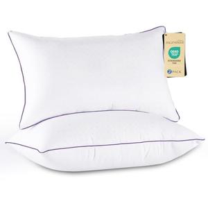 JOLLYVOGUE Pillows King Size Set of 2, Washable Supportive Bed Pillows with Super Soft Down Alternative Fill, Luxury Fluffy Hotel Quality for Side, Back, and Stomach Sleepers