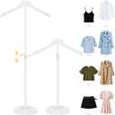 Novabright 2 Pack Shirt Display Stand 20-35 Inch Height Adjustable Mannequin Torso Clothing Display Stand T Shirt Garment Rack for Vendors Shop Retail Jacket Coat Hanger (Classic,White)