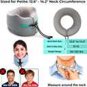 Travel Neck Pillow for Airplane: 360 Wrap Around Support Keeps Head in Place for Petite Women Sleeping Upright NO Slumping onto Strangers in Middle Seat - Neck Pain Relief on Long Flights
