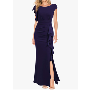 WOOSEA Women's Split Bodycon Mermaid Evening Cocktail Long Dress, XL