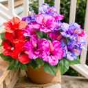 HyeFlora Artificial Flowers for Outdoors Faux Hibiscus Summer Outside Decor, 4 Bundles Silk Tropical Fake Plants UV Resistant Realistic Faux Flower for Outdoor Planters Porch Patio Garden Window Home