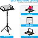 Projector Stand Tripod Adjustable, Laptop Height from 23.5 to 63.5 inches with Gooseneck Phone Holder, Floor for Office, Home, Stage, Studio, DJ Racks Holder Mount, 23.5inch-63.5inch