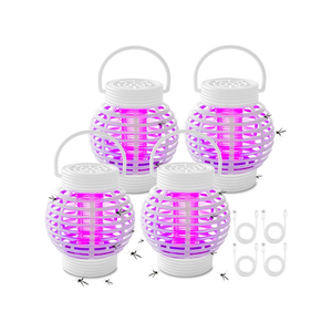 ‎B0DT42DVSTQualirey 4 Pack 2 in 1 White Electric Bug Zapper Indoor USB Mosquito Zapper Outdoor Electronic Mosquito Killer Lamp Electric Shock Hanging Fly Trap Light for Home Patio Backyard(Lantern Style)