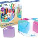 Learning Resources Create-a-Space Storage Center - Pastel, Homeschool Storage, Nursery Organizer, Fits 3oz Hand Sanitizer Bottles, Classroom Craft Keeper, 10 Piece Set