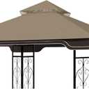 10x12 Gazebo Canopy Replacement for 10 x 12 Regency II Patio Gazebo Model L-GZ798PST,A101004104,A101004105 (Khaki)