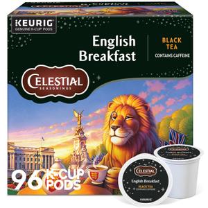 Celestial Seasonings English Breakfast Black Tea, Single-Serve Keurig K-Cup Pods, 96 Count BBD 2028-05-20