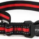 3 x Hyhug Reflective Martingale Dog Collar with Buckle: Escape-Proof, No Slip Heavy Duty Nylon, Colorfast Adjustable Pet Supplies for Small Breeds(Reflective Red, Extra Small)