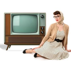 2.6 Ft Old TV Cardboard Cutout Standee Life Size Vintage Television Photo Booth Props Retro 1950s TV Stand Up Backdrop for Theme Party, Classroom, Home Theater, Stage and Game Room Decor