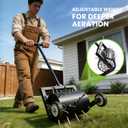 Rolling Lawn Aerator, Heavy Duty Spike Aerator Tool for Lawn & Yard, Manual Push Soil Aerator with Wheels for Garden Lawn Care, Grass Root Growth & Soil Aeration
