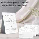 Advice And Wishes Card Set For The New Couples, 1 Standing Sign 15 Advice Cards, 15 Date Night Cards Cards 15 Journey Idea Cards For Bride, Groom, Newlyweds, Wedding Favors & Supplies(Gray)-C01
