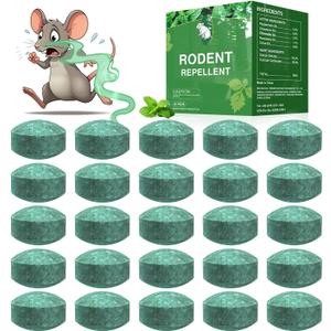 Mouse Rodent Repellent,25 Pack Peppermint Oil Mouse Traps for Rat Mice, Ant, Roach, Spider, +
3
Squirrel, Nature Mouse Deterrent for Indoor Outdoor Use, for Garden & Home, Family & Pet Safe 03