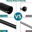 Extra Long Curtain Rod for Windows 30 to 240 inch, Heavy Duty Curtain Rods with Modern End Caps, 1 inch Black Drapery Rods Set for Outdoor Patio, Adjustable Curtain Rod for Room, Black