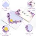 4 x AZAZA Floral Thank You Cards with Envelopes 24 PK, Wedding Purple Cards Unique Floral Design, 4x6 Wildflower Thank You Notes for Baby Shower, Bridal Shower, Sympathy (Purple Violet Flowers)