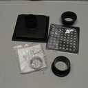 Square Shower Drain 6", SUS 304 Stainless Steel Floor Drain with Grid Drain Cover & Hair Strainer, Matte Black