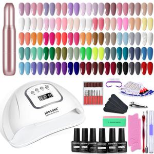 JODSONE 55 Colors Gel Nail Polish Kit with Base Top Matte Coat Soak Off Manicure Salon DIY at Home