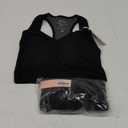 Match Racerback Sports Bras for Women – Padded Seamless Strappy Workout Tops for Yoga Gym Running Fitness Sports Bras, Pack of 2, Black, Medium