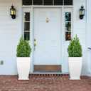 FIASON Large Square Tall Planters - 21'' Lightweight Flower Pots with Drainage Design for Indoor/ Outdoor (White, 2 Set)