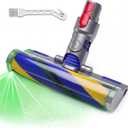LED Fluffy Soft Roller Cleaner Head Replacement for Dy-son V7 V8 V11 Animal V15 Detect V10 Cyclone Vacuum, Upgrade Green Light Dust Detect Anti-Tangle Quick Release Brush Attachments Parts