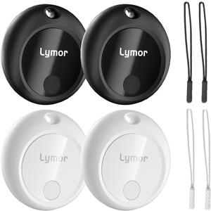 AirTag, Item Finders Bluetooth Tracker Locator for Keys Luggage Bags Wallet, Works with Apple Find My -iOS Only - 4 Pack Black White