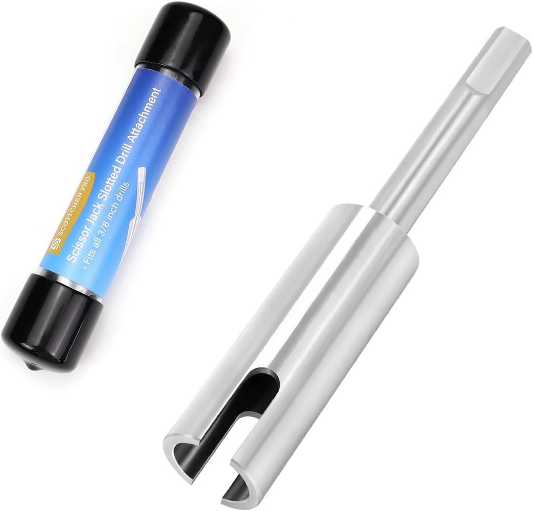 Stainless Steel RV Scissor Jack Slotted Drill Attachment, 5inch Long with 3/8" Shank Scissor Jack T-Slot Drill Attachment for Scissor Lift Jacks-1 Pack