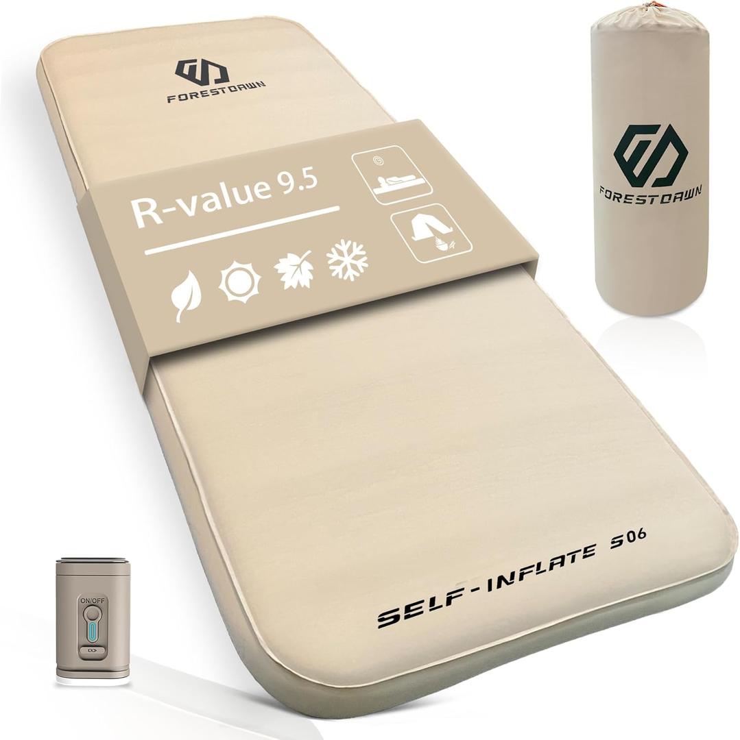 Self Inflating Sleeping Pad, 2.7" Extra Thick Memory Foam Camping Pad, 60S Fast Air Self-Inflating Camping Mattress Pads, 4 Season Sleeping Mat for Camping Rooftop Tent Car Truck Van