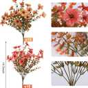 Fall Flowers Artificial Mums for Outdoors, 20 Bundles UV Resistant Silk Fake Daisy with Eucalyptus Leaves No Fade Greenery for Porch Patio Garden Front Door Fall Decoration(Orange and Yellow)