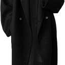 Women's Winter Double Breasted Wool Coat Long Sleeve Notch Lapel Long Trench Coat
