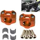Universal Motorcycle 7/8" 1 1/8" 22MM 28MM CNC Aluminum Handlebar Handle Risers Adjustable Fat Bar Adapter Mount Clamps Universal For EXC KLX KXF YZF CRF XR SX SXF XCW WR YZ Dirt Pit Bike (Orange)