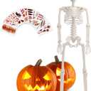 36" Halloween Skeleton Decoration, 3FT Full Body Skeleton with Movable Posable Joints for Halloween Decor Outdoor Haunted House Party