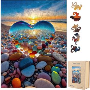 Wooden Puzzle for Adults, Wooden Jigsaw Puzzles for Adults, Unique Wood Animal Shaped Puzzles Adult with Exquisite Wooden Box (11.2 x 14.9in, 191pcs)