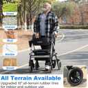 Walkers for Seniors 2 in 1 Wheelchair Combo, 450 lb Foldable Rollator Transport Chair with Seat, Heavy Duty Rolling Walker 10" Wheels for All Terrain, Grey