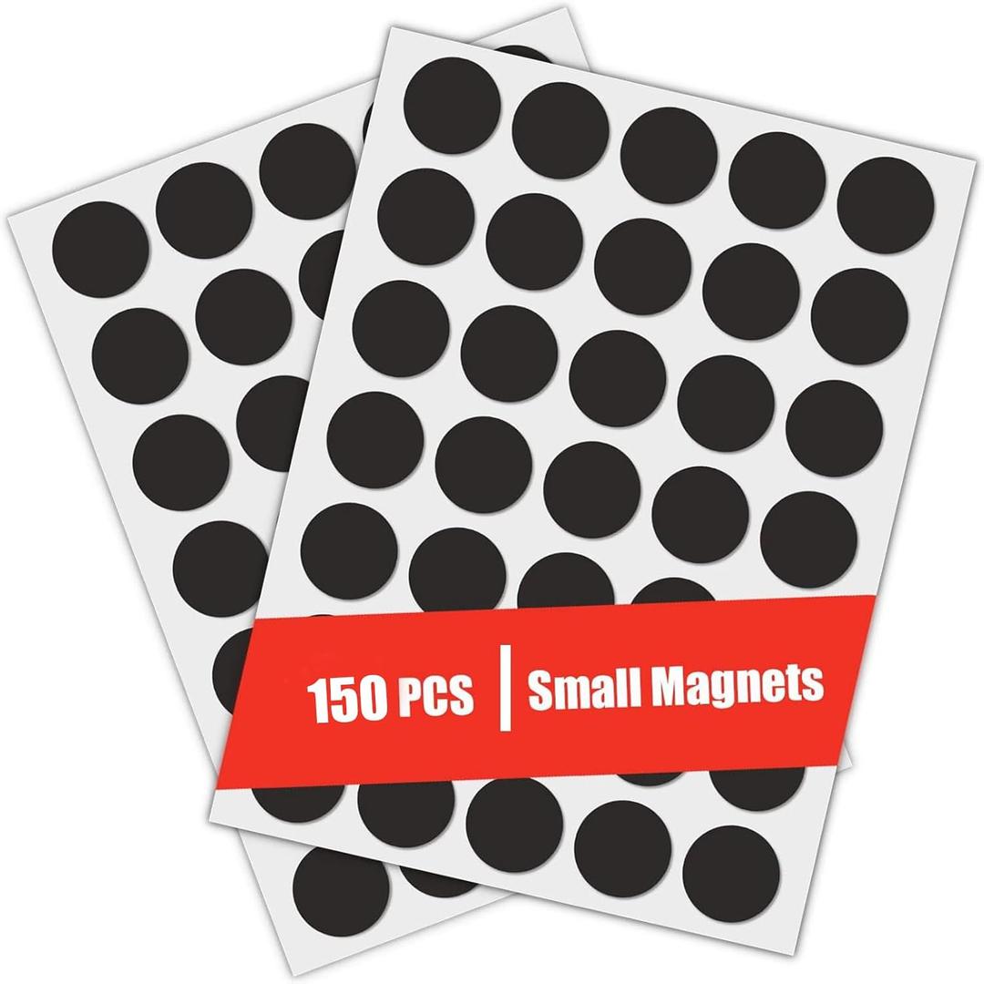 3 x HOUSE AGAIN Round Magnets with Adhesive Backing, Adhesive Magnets for Crafts, Small Sticky Magnetic Dots for DIY Projects, Hanging & Organizing Light Objects, 150 Pcs 20x2mm