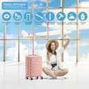 Flight Knight 22x14x9 Expandable Carry On Hardside Suitcase TSA Lock USB C Port Lightweight Luggage Silent Double Spinner Wheels Maximum Overhead Carry-On Bag For American United Approved Pink