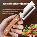 MultiFunctional Vegetable Peeler for KitchenMultifunctional Vegetable Peeler with Wooden Handle and Bottle Opener2-in-1 Stainless Steel Kitchen Tool for Fruit Apple Potato Pumpkin Papaya (1)