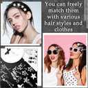 60 Pcs Silver Star Hair Clips for Women Y2k Metal Hair Barrette Styling Cool Bangs Cute Duck Bill Clips Accessories Set for 2000s, Goth, Punk, Emo and Kawaii Style