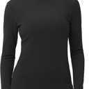 THE GYM PEOPLE Women's Mock Turtleneck Long Sleeve Shirts Fleece Thermal Underwear Pullover Tops with Thumb Hole