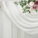 Wedding Arch Draping Fabric 2 Panels 28.7" x 20FT Ivory Sheer Chiffon Backdrop Drapes for Wedding Ceremony Birthday Party Bridal Shower Outdoor Decoration