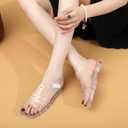 2 x Toddler Sandals Jelly Shoes Girls Unisex Boy Flat Retro Slides Clear Kids Water Slippers Slingback Summer Beach Size 8 Adjustable Buckle Glitter Dress Soft (White)