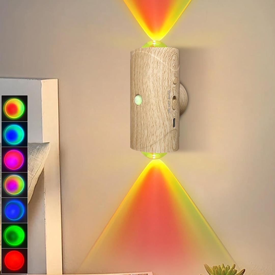 FlyonSea Motion Sensor Night Light, Wireless Motion Sensor Night Light, Rechargeable Stair Lights Lndoor, Apply to Hallway, Stairway, Bathroom, Bedroom, Kitchen Wall Deco (Rotundity)