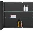 Black Bathroom Medicine Cabinet with Beveled Edge Mirrored Door 30 x 26 inch, Recessed or Surface Mount, with Adjustable Glass Shelves