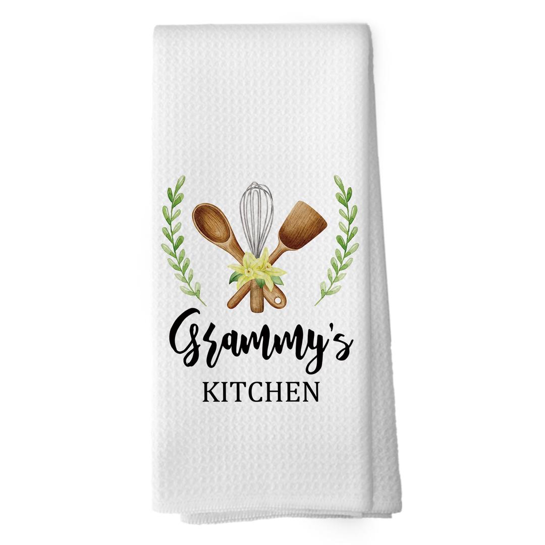 shiviody Grammy Gifts Kitchen Towels - Gifts for Grandma Grammy Dish Towels, Rustic Grandma Mothers Day Birthday Decorative Absorbent Dishcloths Hand Towel for Kitchen Decor 16x24 Inches